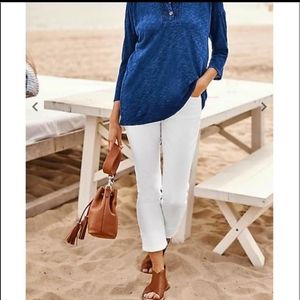 💕3/$20💕J. Jill Stretch Crop White Jeans Size 8